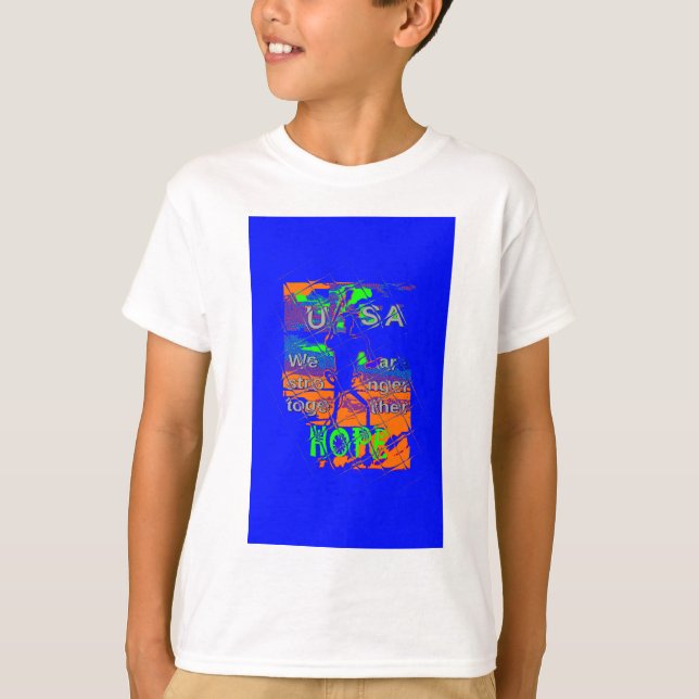 T-shirt Espoir psychédélique des Etats-Unis : Art Blue Uni (Devant)