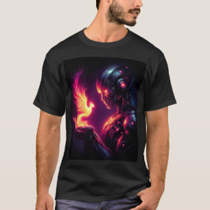T-shirt Esprit de feu de phénix de robot cyber-futuriste