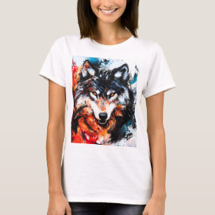 T-shirt Esprit de loup sauvage abstrait