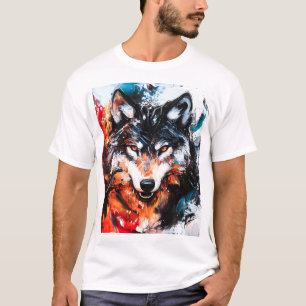 T-shirt Esprit de loup sauvage abstrait