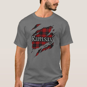 T-shirt Esprit noir rouge de tartan de Ramsay Ramsey de