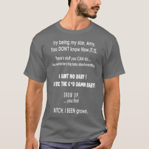 T-shirt Essayez D'Être Ma Taille Amy Drôle Cadeau 1000 Lbs