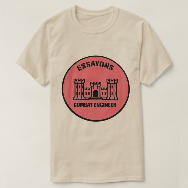 T-shirt Essayons Combat Engineer Badge Tee (Design Front)