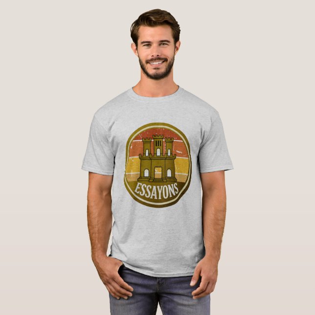 T-shirt Essayons Engineer Castle Retro T‑Shirt (Devant entier)