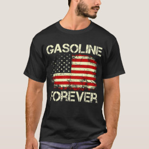 T-shirt Essence Forever Us Drapeau Drôle Carburant Gaz Voi