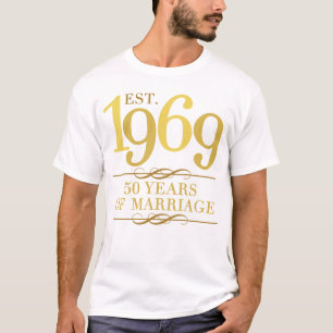 T-shirt Est. 50e anniversaire du Mariage 1969