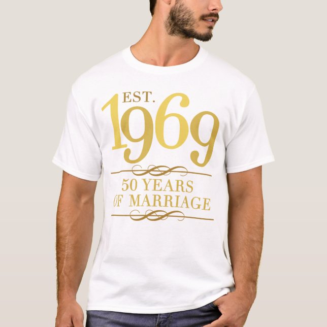 T-shirt Est. 50e anniversaire du Mariage 1969 (Devant)
