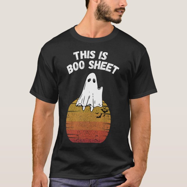 T-shirt Est Boo Sheet Ghost Retro Halloween Costume facile (Devant)