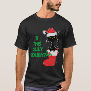 T-shirt Est-ce assez joyeux Chat Funny Feu de Noël Rouge