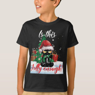 T-shirt Est-Ce Que Ce Jolly Assez Grumpy Black Chat Noël L