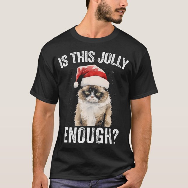T-shirt Est-Ce Que C'Est Assez Jolly Chat De Noël Amusant  (Devant)