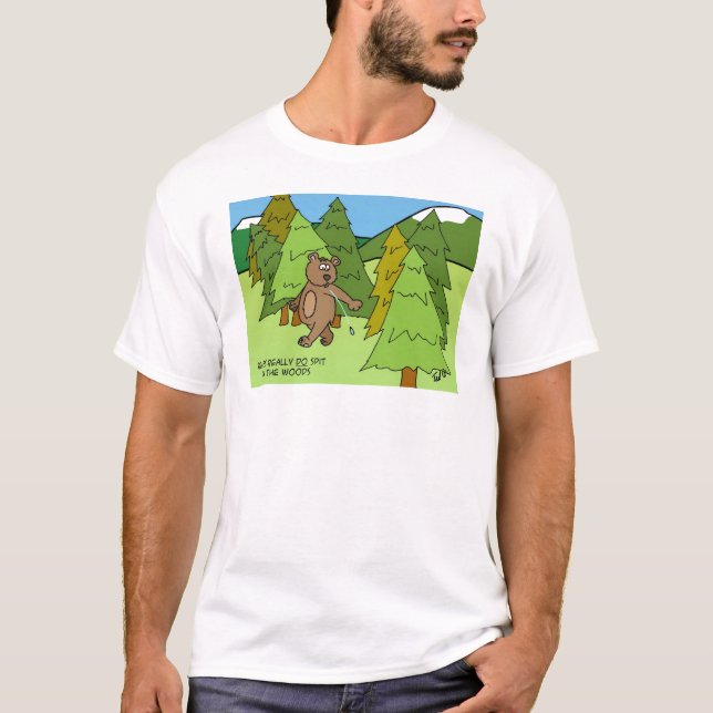 T-shirt Est-ce qu'ours crache dans les bois ? (Devant)
