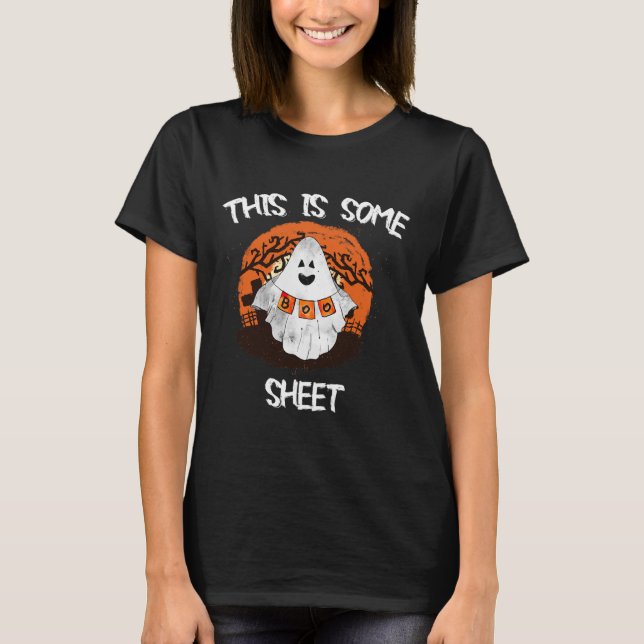 T-shirt Est-Ce Une Boite Feuille Halloween Ghost Drôle Cad (Devant)