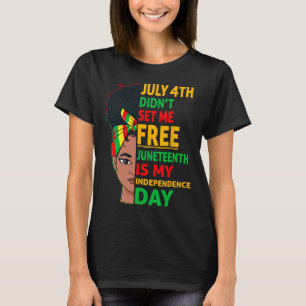T-shirt Est Mon Jour de l'Indépendance 1865 Messy Bun Femm