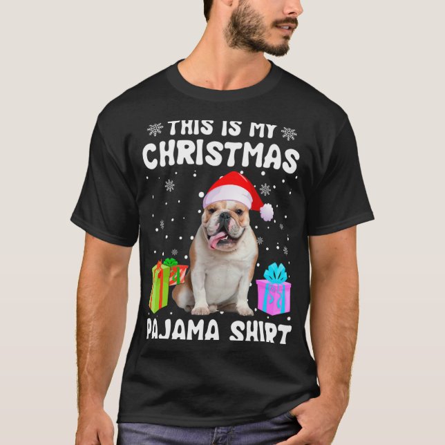 T-shirt Est Mon Noël Français Chien Chien Chien Pyjama Chi (Devant)