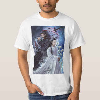 T-Shirt estampillé chinois - Ventilateur élégant A