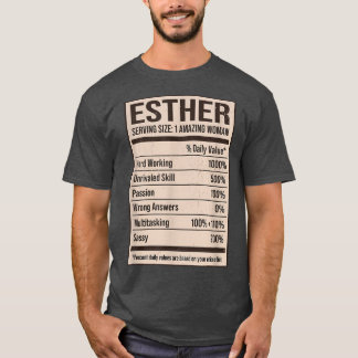 T-shirt Esther Nutrition Facts Nom Pseudo Alias Titre F
