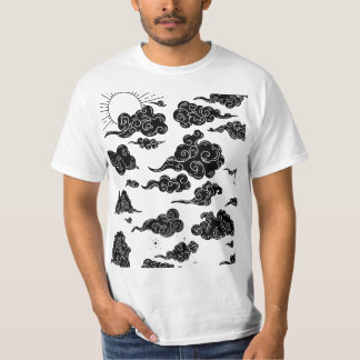 T-shirt Esthétique de motif de nuage japonais