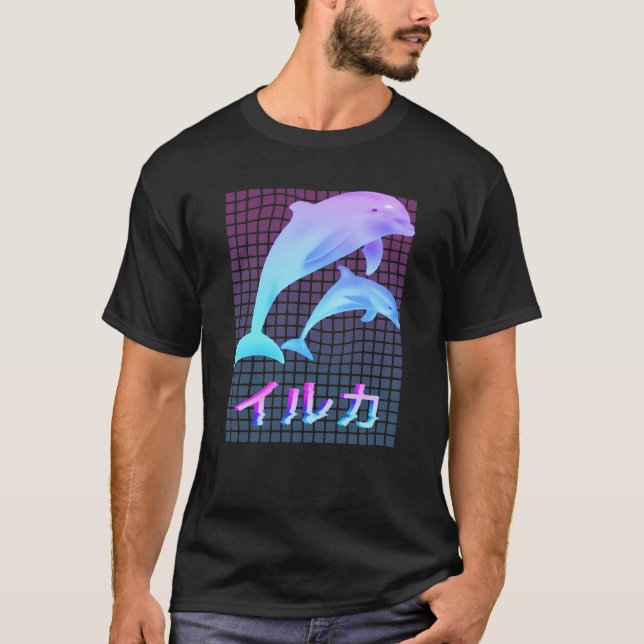 T-shirt Esthétique Dolphin Vaporwave (Devant)