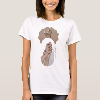 T-Shirt esthétique minimaliste avec mains entrelac