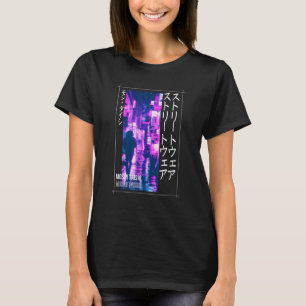 T-shirt Esthétique Streetwear Tokyo Cyberpunk Glitch Japon