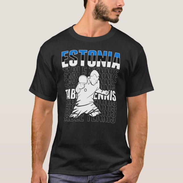 T-shirt Estonia Table Tennis  Support Estonian Ping Pong T (Devant)