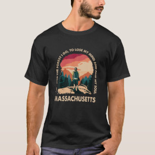 T-shirt Et Dans La Forêt Je Va Massachusetts Souvenir Pour