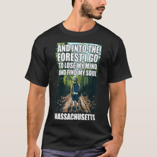 T-shirt Et Dans La Forêt Je Va Massachusetts Souvenir Pour