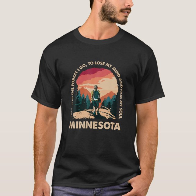 T-shirt Et Dans La Forêt Je Vais Forêt Souvenir Minnesota (Devant)