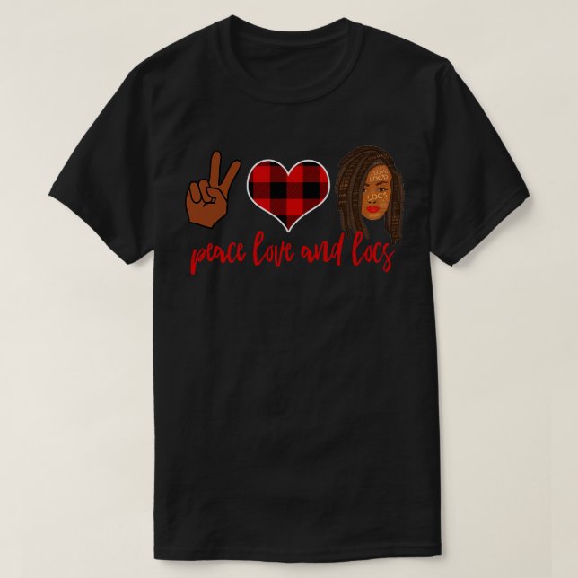 T-shirt et Locs Red Plaid Heart (Design devant)