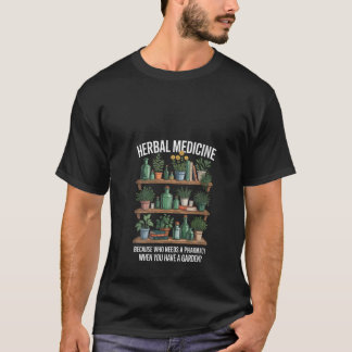 T-shirt Étagère de jardin de médecine herboriste pour femm