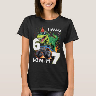 T-shirt était 6 7 Anniversaire Garçon Dinosaure Monster Tr