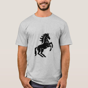 T-shirt Étalon Cheval Cabré Ligne Art Minimaliste Vecteur