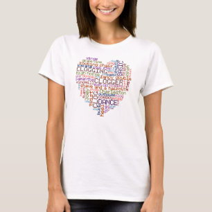 T-shirt Étapes de danse de Clogger obstruant le coeur
