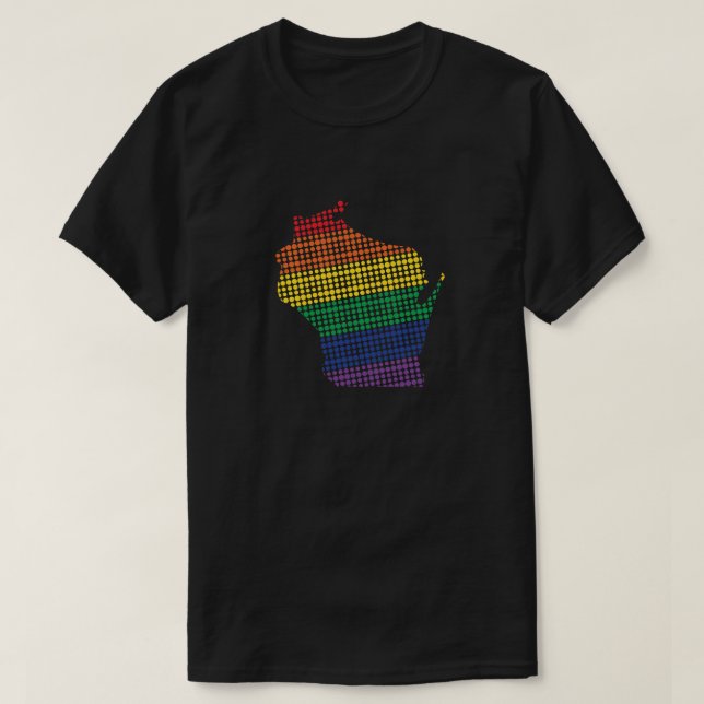 T-shirt État d'arc-en-ciel du Wisconsin (Design devant)