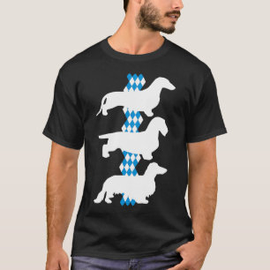 T-shirt Etat De Bavière - 3 Dachshunds Allemands Différent