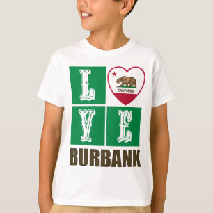 T-shirt État de Californie Drapeau Heart Burbank