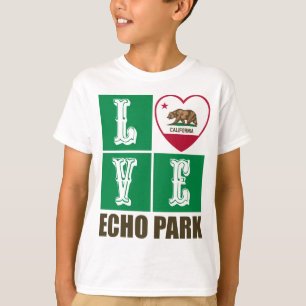 T-shirt Etat de Californie Drapeau Heart Echo Park