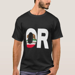 T-shirt Etat de Californie Drapeau Oregon OU Villes et Éta