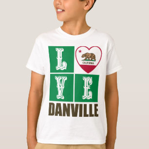 T-shirt Etat de la Californie Drapeau Heart Danville