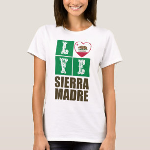 T-shirt Etat de la Californie Drapeau Heart Sierra Madre