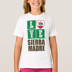 T-shirt Etat de la Californie Drapeau Heart Sierra Madre