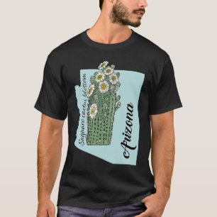 T-shirt État de l'Arizona Fleur Saguaro fleur de cactus
