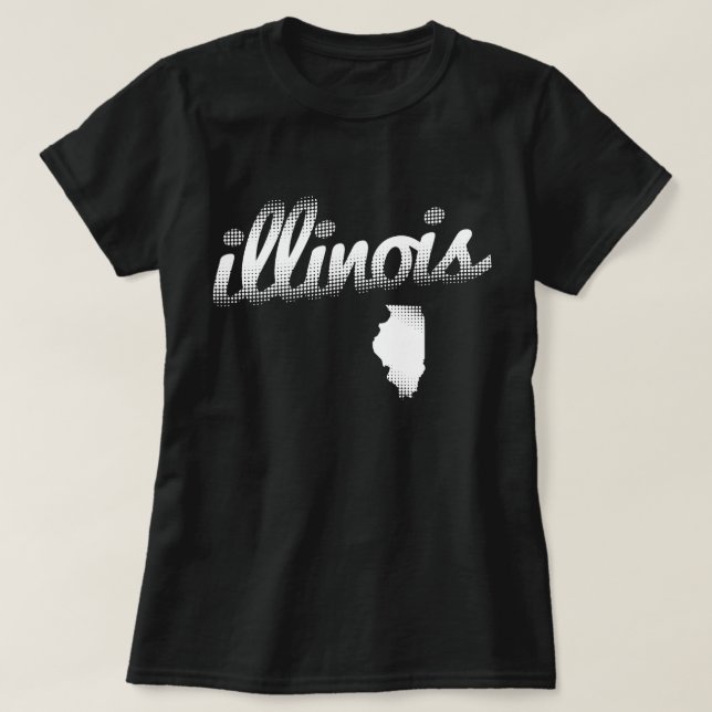 T-shirt État de l'Illinois dans le blanc (Design devant)