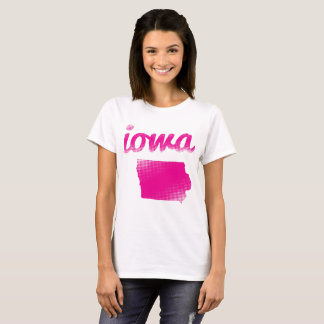 T-shirt État de l'Iowa dans le rose