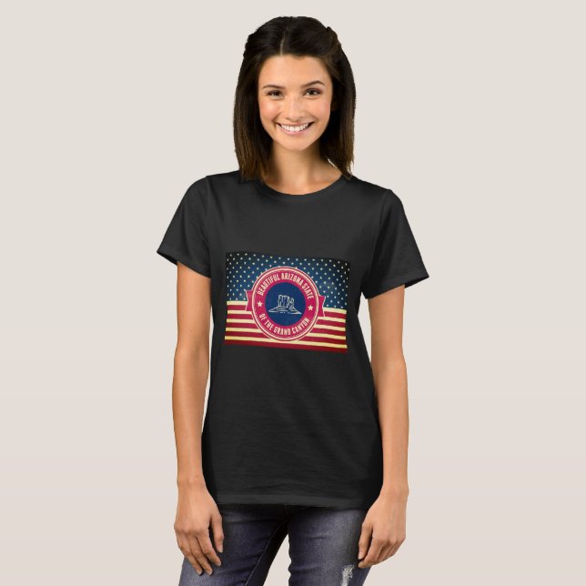 T-shirt État de Retro Arizona Grand Canyon (Devant entier)