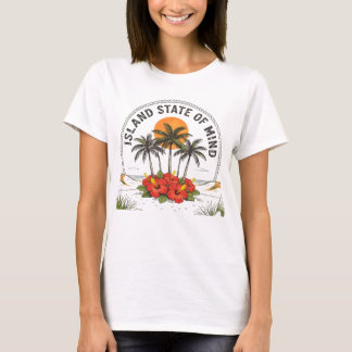 T-shirt État d'esprit insulaire Hibiscus tropical vintage