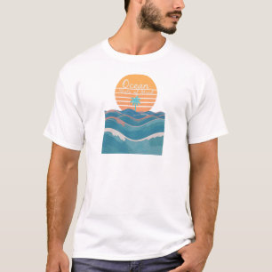 T-shirt État d'esprit océanique Coucher de soleil tropical