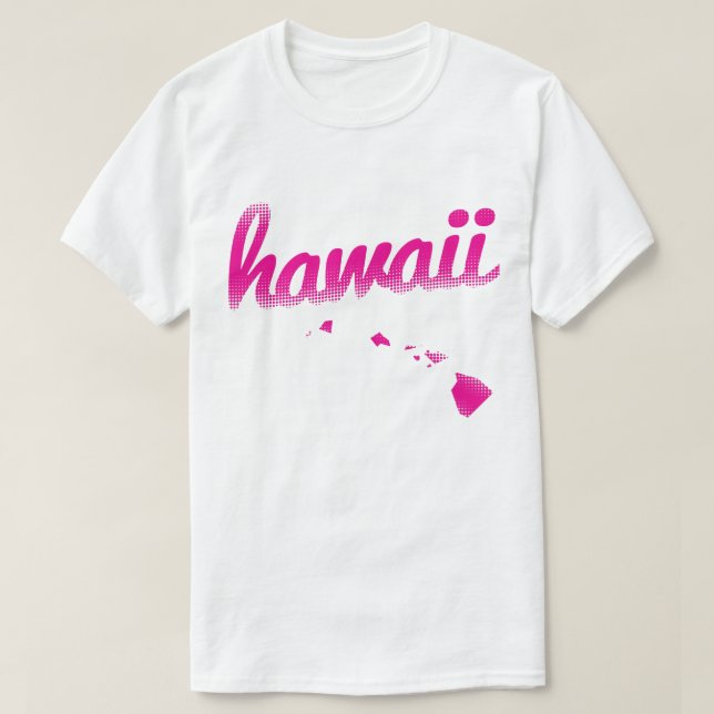 T-shirt État d'Hawaï dans le rose (Design devant)