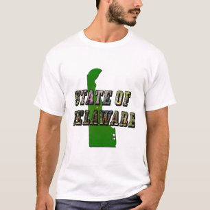 T-shirt État du Delaware Image Texte et Plan Plan Plan